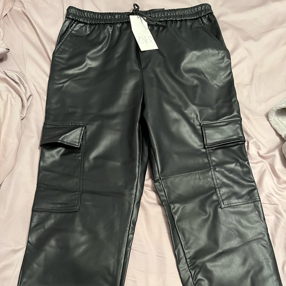Zara Leather Jogger Pants Women’s XL